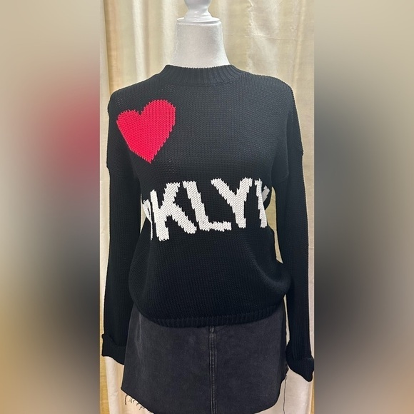 525 American Love Brooklyn Black Knit Crewneck Sweater - Picture 2 of 4